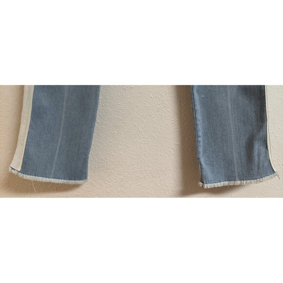 NEW~VERONICA BEARD Carly Kick Flare High Waisted Tuxedo Stripe Cropped Jeans 29 - Picture 7 of 16